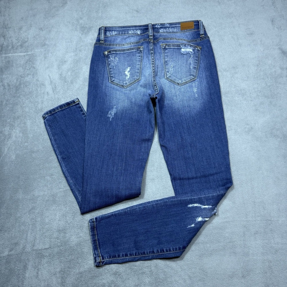 Judy Blue Jeans Womens 5/27 (27x29) Skinny Ankle Cheetah Patches Distressed USA - Picture 5 of 9